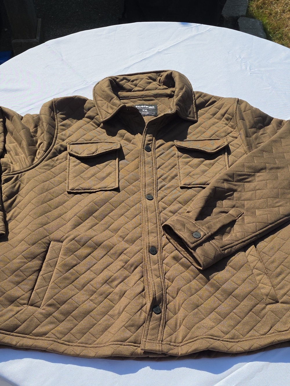 Dakine Quilted Tan Button-Front Shirt Jacket